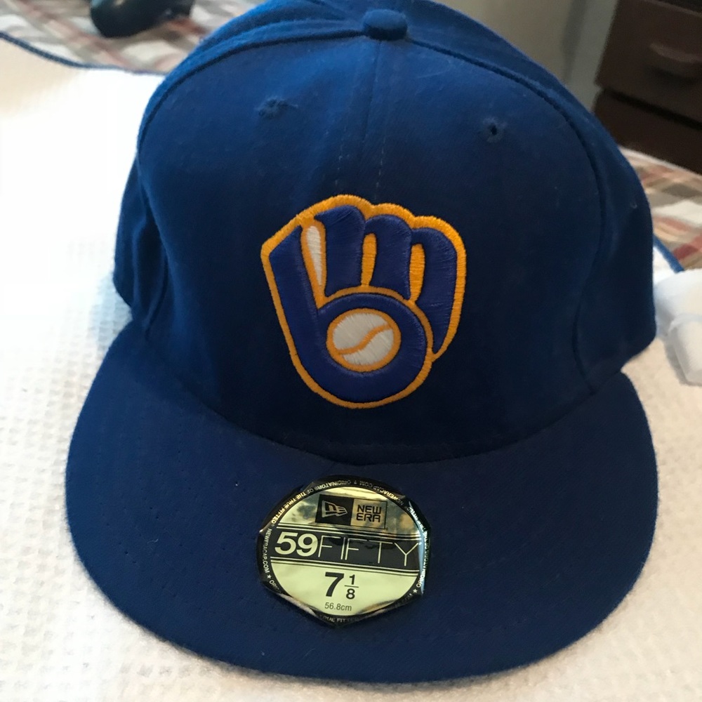 Milwaukee Brewers fitted (worn three times )
